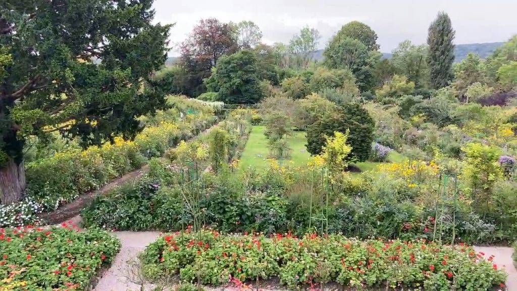 view of the garden from Claude Monet's bedroom