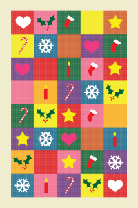 Christmas Quilt -- Christmas Card Design (original marker design from December 1976)