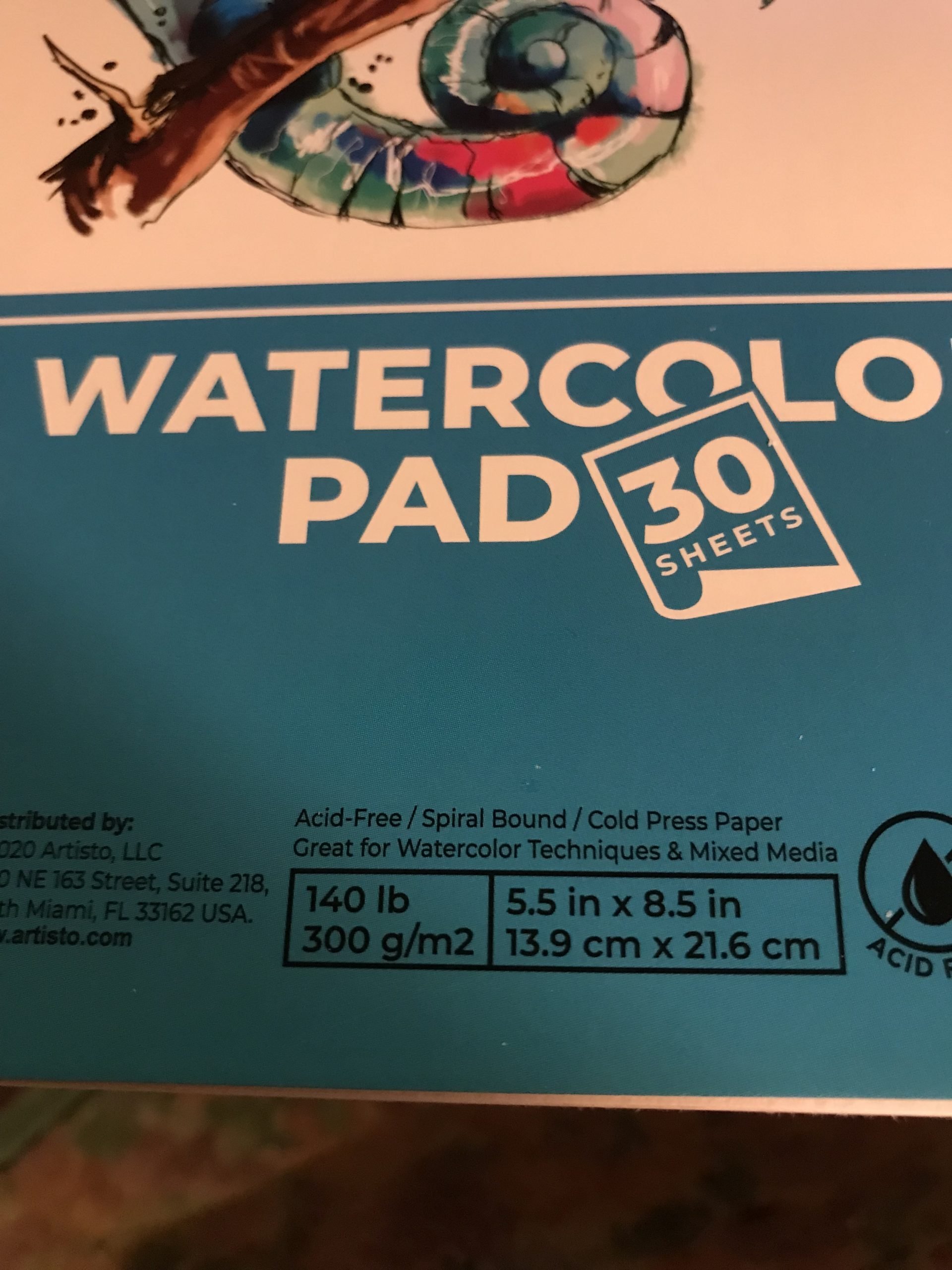 watercolor pad details