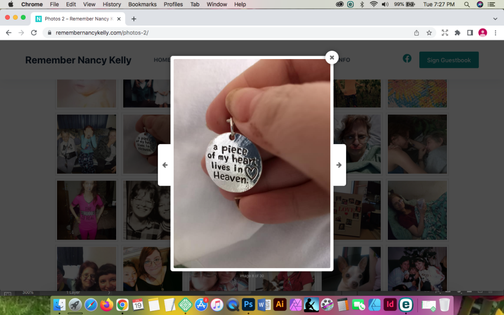 Memorial website for a good friend -- photo gallery and lightbox