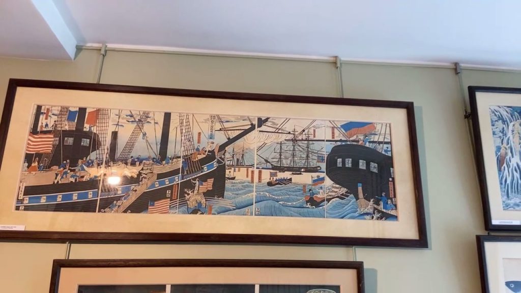 print of ships in Claude Monet's home
