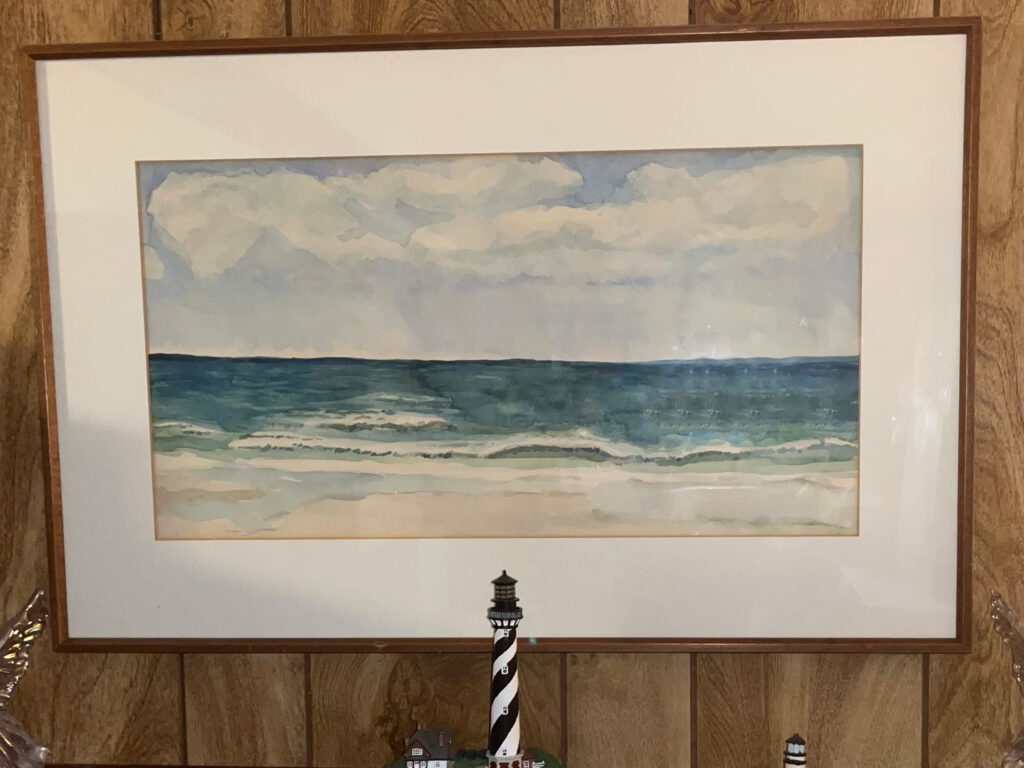 Watercolor of the Atlantic Ocean at Windy Hill Beach, SC, USA